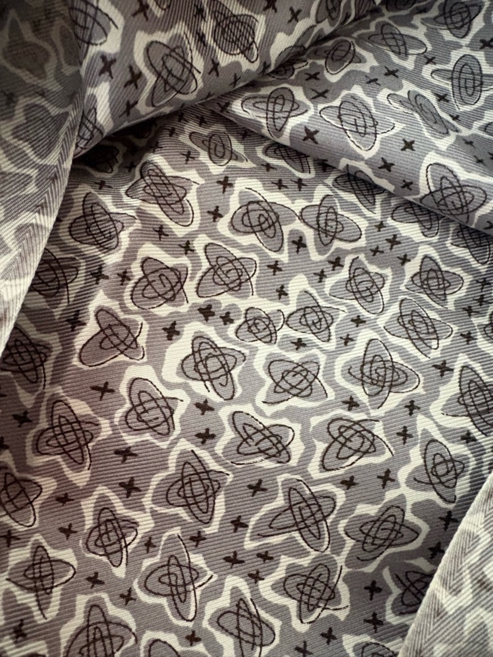 Vintage 50s Skinner Atomic Print Fabric 1.75 Yards MidCentury Biomorphic Acetate